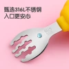 Cartoon baby spoons, forks, tableware, baby and children's eating training forks and spoons 316L penguin stainless steel forks and spoons Specification image